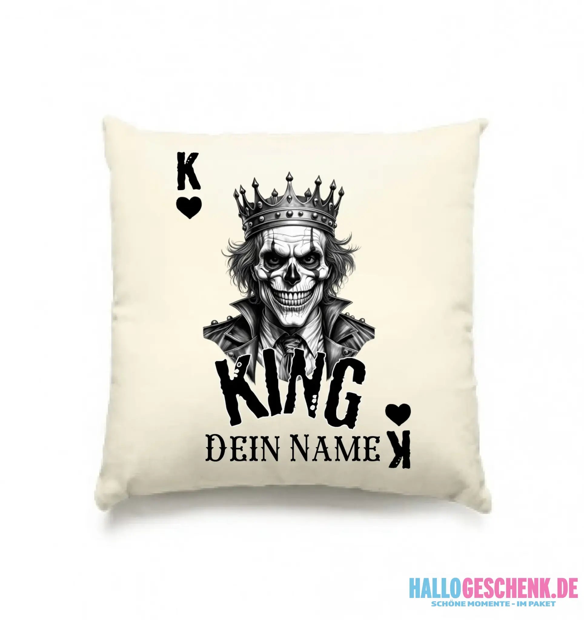 Poker King + dein Name • Kissen 40x40 cm • personalisiert