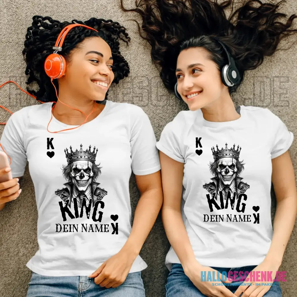 Poker King + dein Name • Ladies Premium T-Shirt XS-2XL aus Bio-Baumwolle für Damen • Exklusivdesign • personalisiert