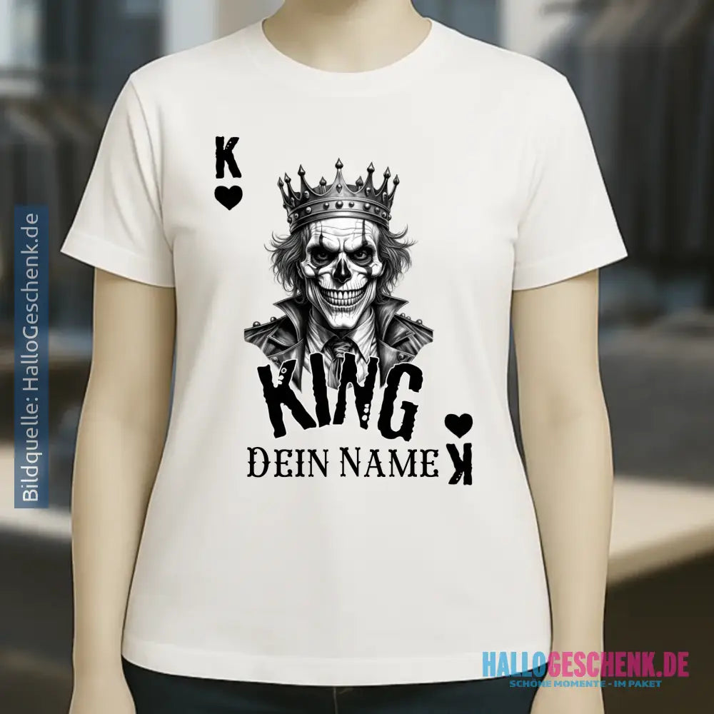 Poker King + dein Name • Ladies Premium T-Shirt XS-2XL aus Bio-Baumwolle für Damen • Exklusivdesign • personalisiert