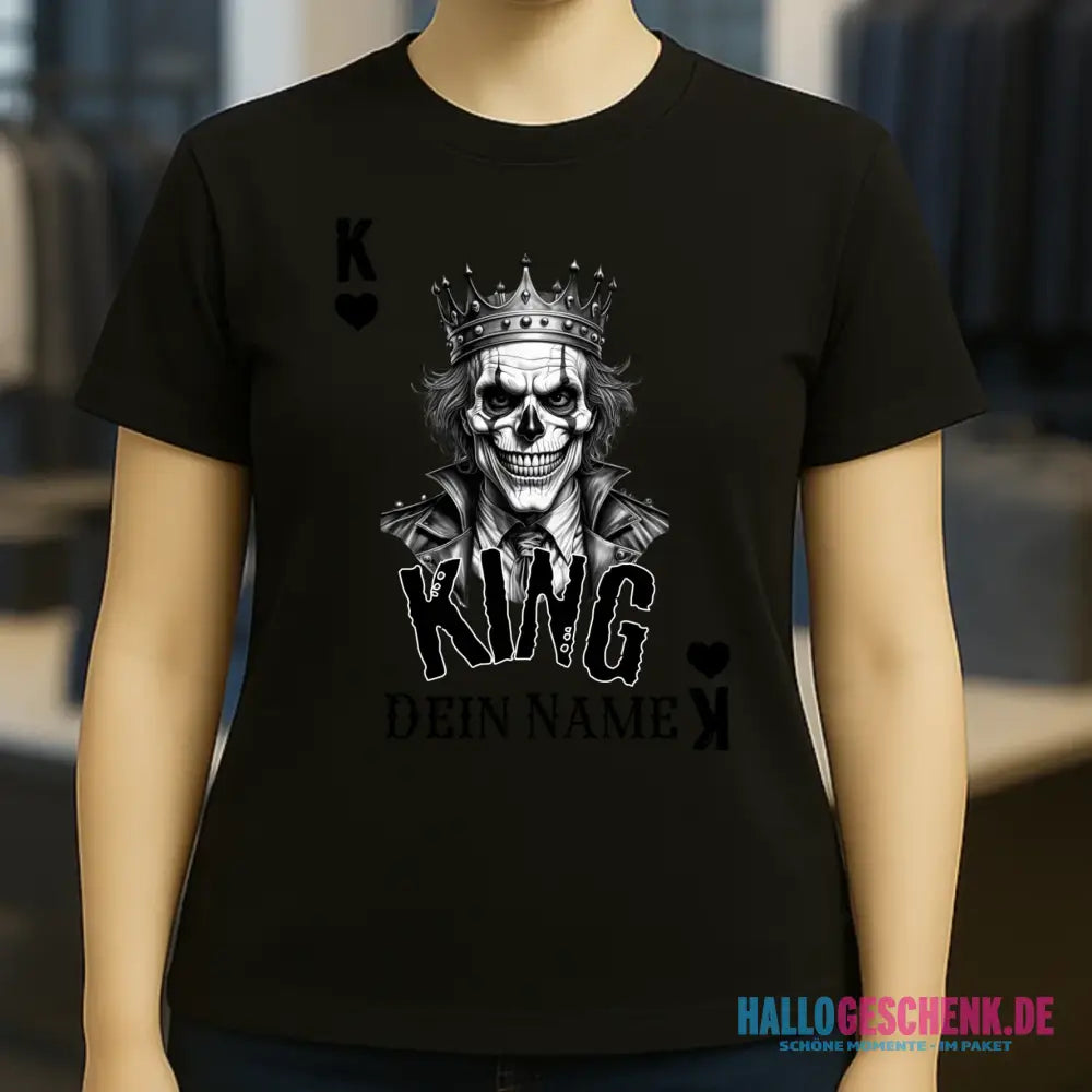 Poker King + dein Name • Ladies Premium T-Shirt XS-2XL aus Bio-Baumwolle für Damen • Exklusivdesign • personalisiert