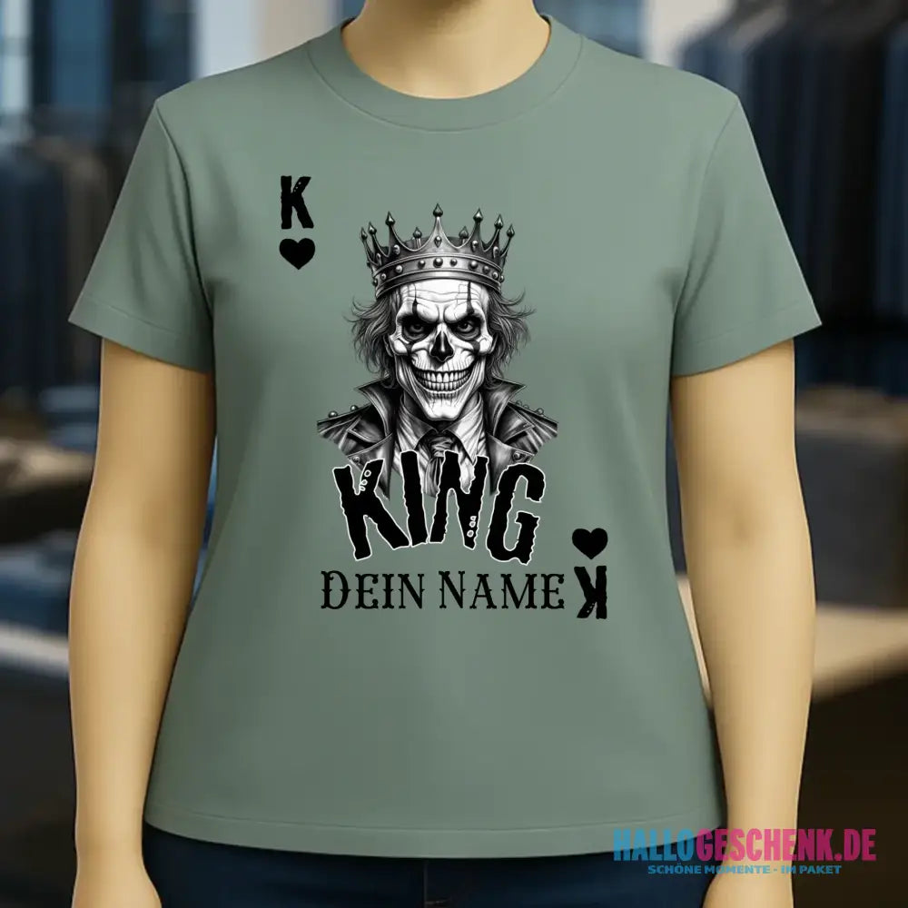 Poker King + dein Name • Ladies Premium T-Shirt XS-2XL aus Bio-Baumwolle für Damen • Exklusivdesign • personalisiert