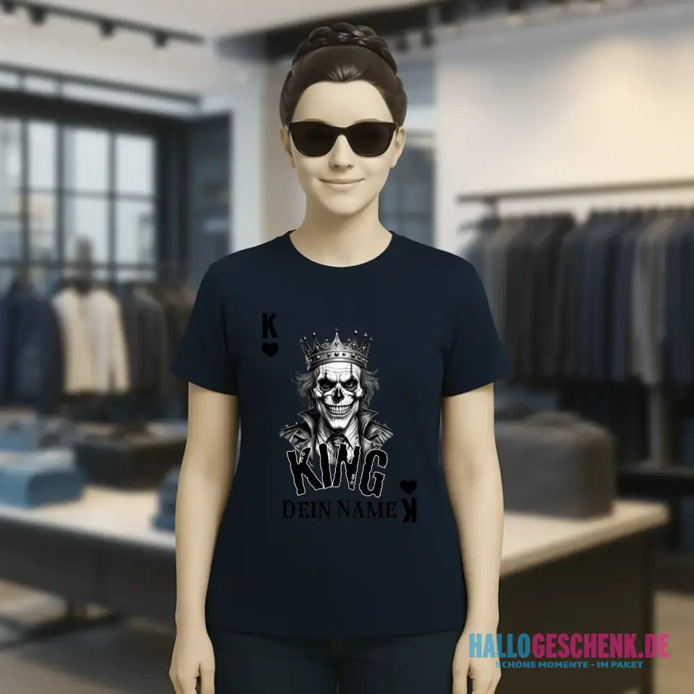 Poker King + dein Name • Ladies Premium T-Shirt XS-2XL aus Bio-Baumwolle für Damen • Exklusivdesign • personalisiert