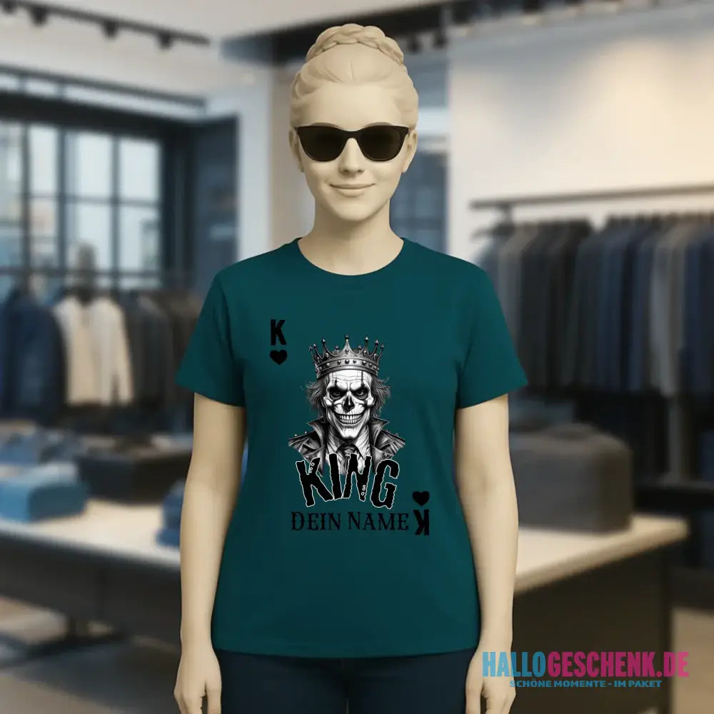 Poker King + dein Name • Ladies Premium T-Shirt XS-2XL aus Bio-Baumwolle für Damen • Exklusivdesign • personalisiert