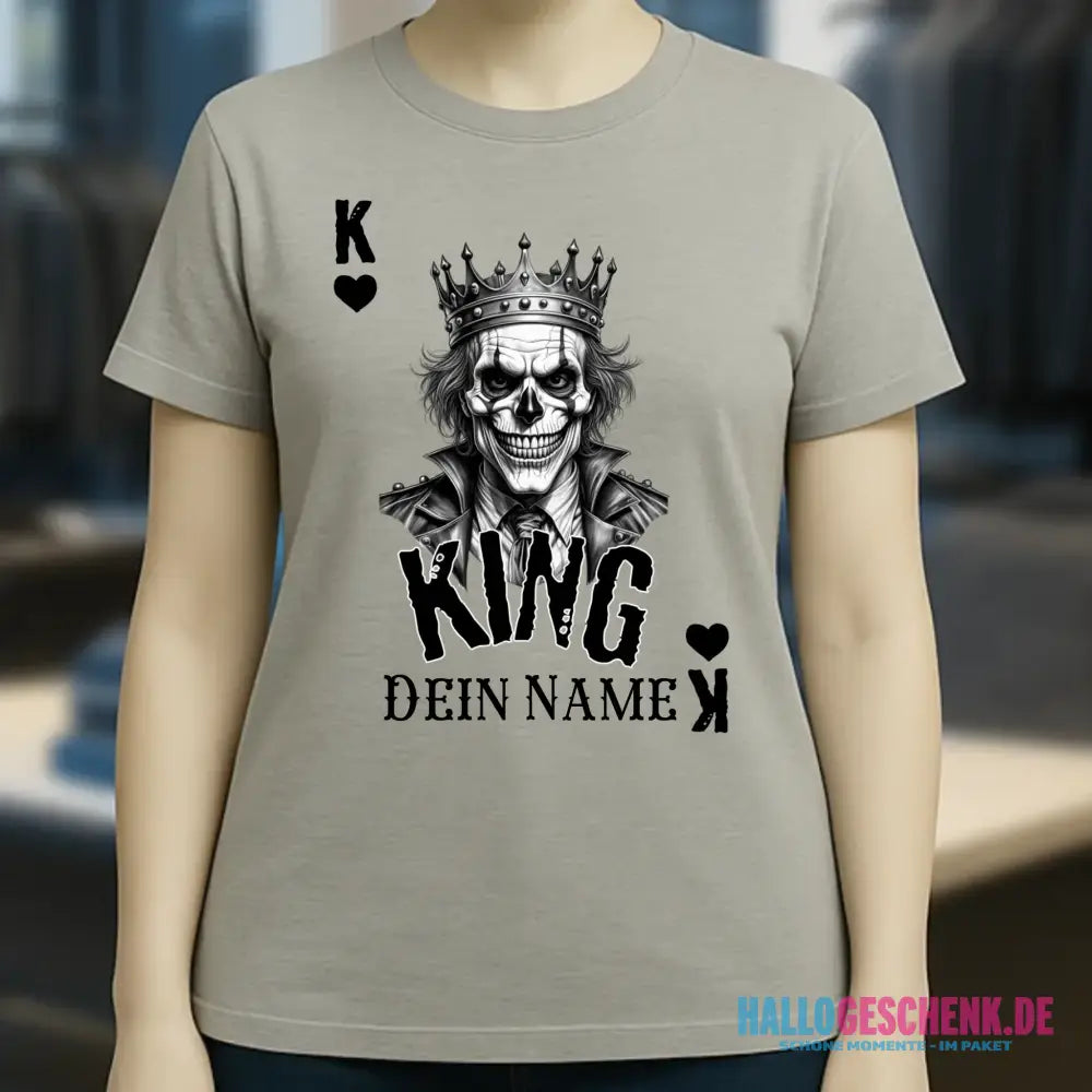 Poker King + dein Name • Ladies Premium T-Shirt XS-2XL aus Bio-Baumwolle für Damen • Exklusivdesign • personalisiert