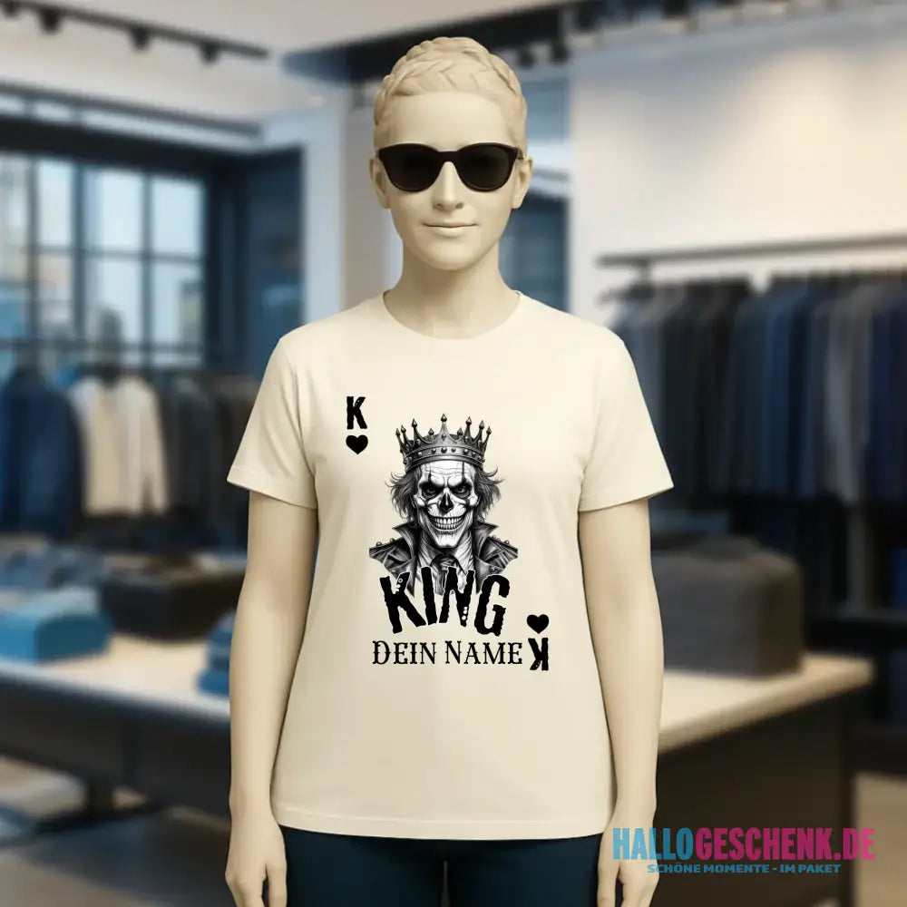 Poker King + dein Name • Ladies Premium T-Shirt XS-2XL aus Bio-Baumwolle für Damen • Exklusivdesign • personalisiert
