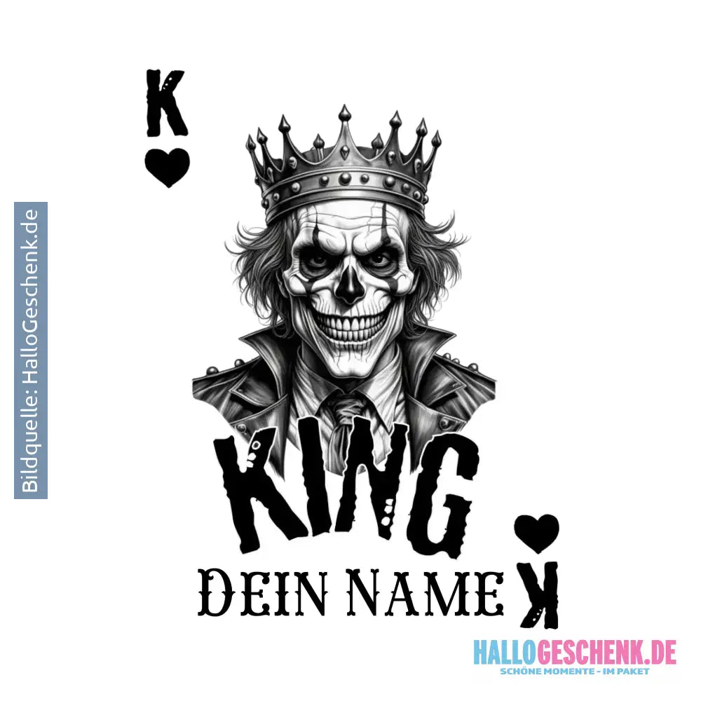 Poker King + dein Name • STICKER 20x20 cm (Aufkleber) • personalisiert - ausgestanzter Sticker 20x20 cm (Aufkleber)