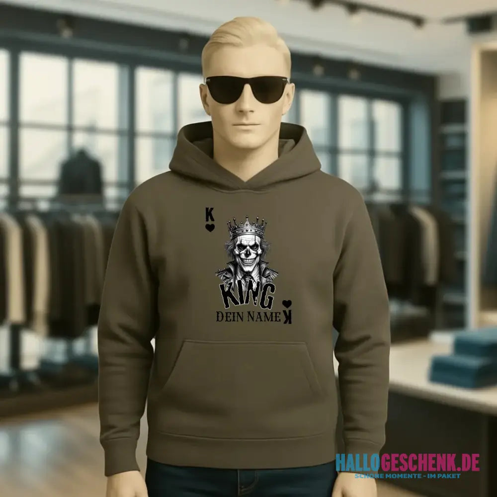 Poker King + dein Name • Unisex Premium Hoodie XS-5XL aus Bio-Baumwolle für Damen & Herren • Exklusivdesign • personalisiert