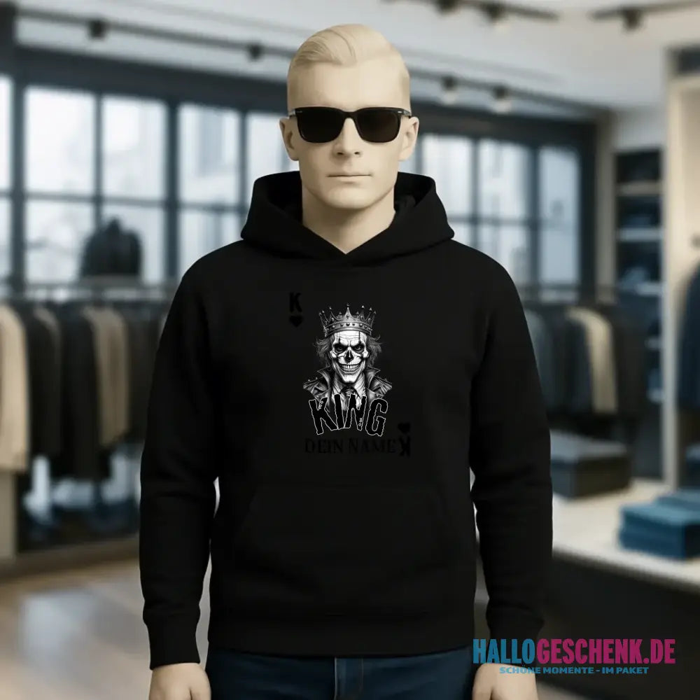 Poker King + dein Name • Unisex Premium Hoodie XS-5XL aus Bio-Baumwolle für Damen & Herren • Exklusivdesign • personalisiert
