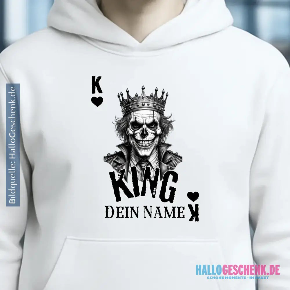 Poker King + dein Name • Unisex Premium Hoodie XS-5XL aus Bio-Baumwolle für Damen & Herren • Exklusivdesign • personalisiert