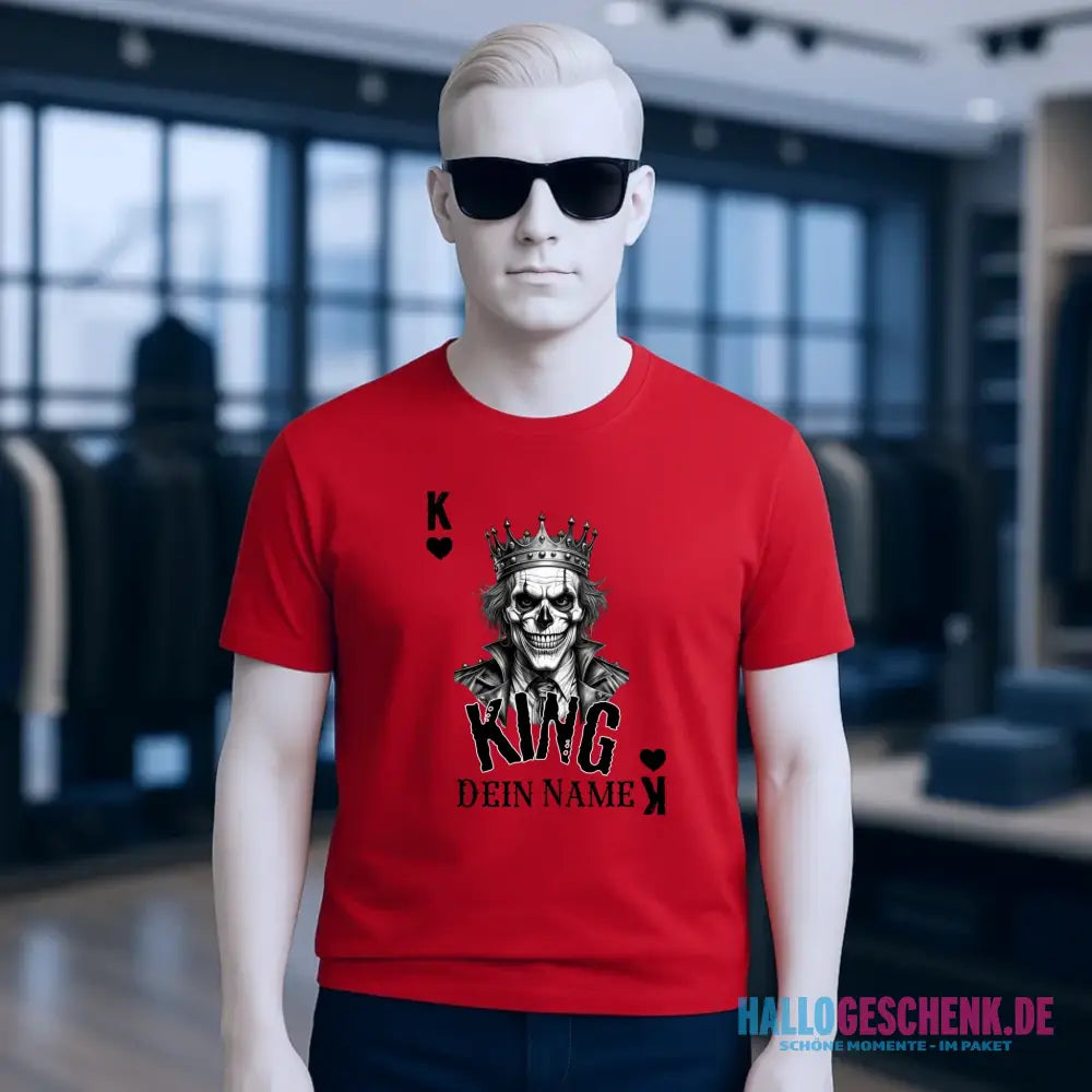 Poker King + dein Name • Unisex Premium T-Shirt XS-5XL aus Bio-Baumwolle für Damen & Herren • Exklusivdesign • personalisiert