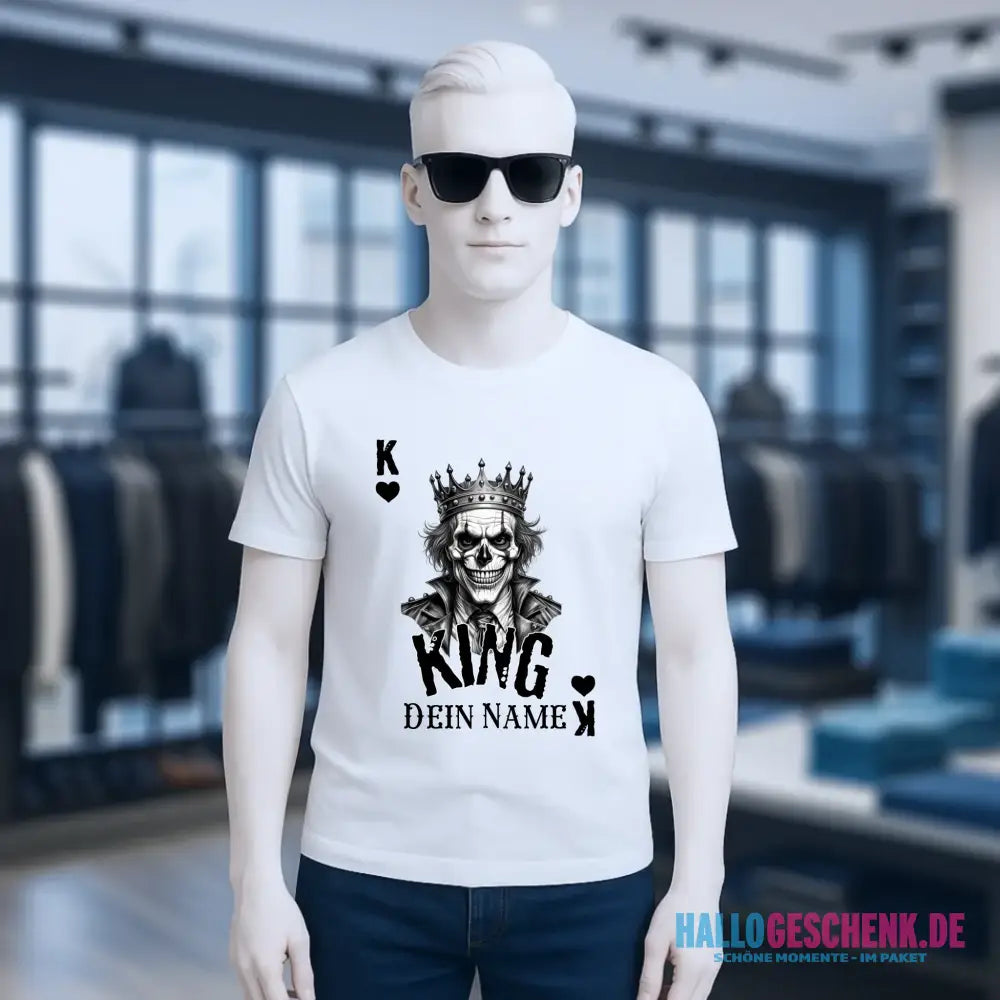 Poker King + dein Name • Unisex Premium T-Shirt XS-5XL aus Bio-Baumwolle für Damen & Herren • Exklusivdesign • personalisiert