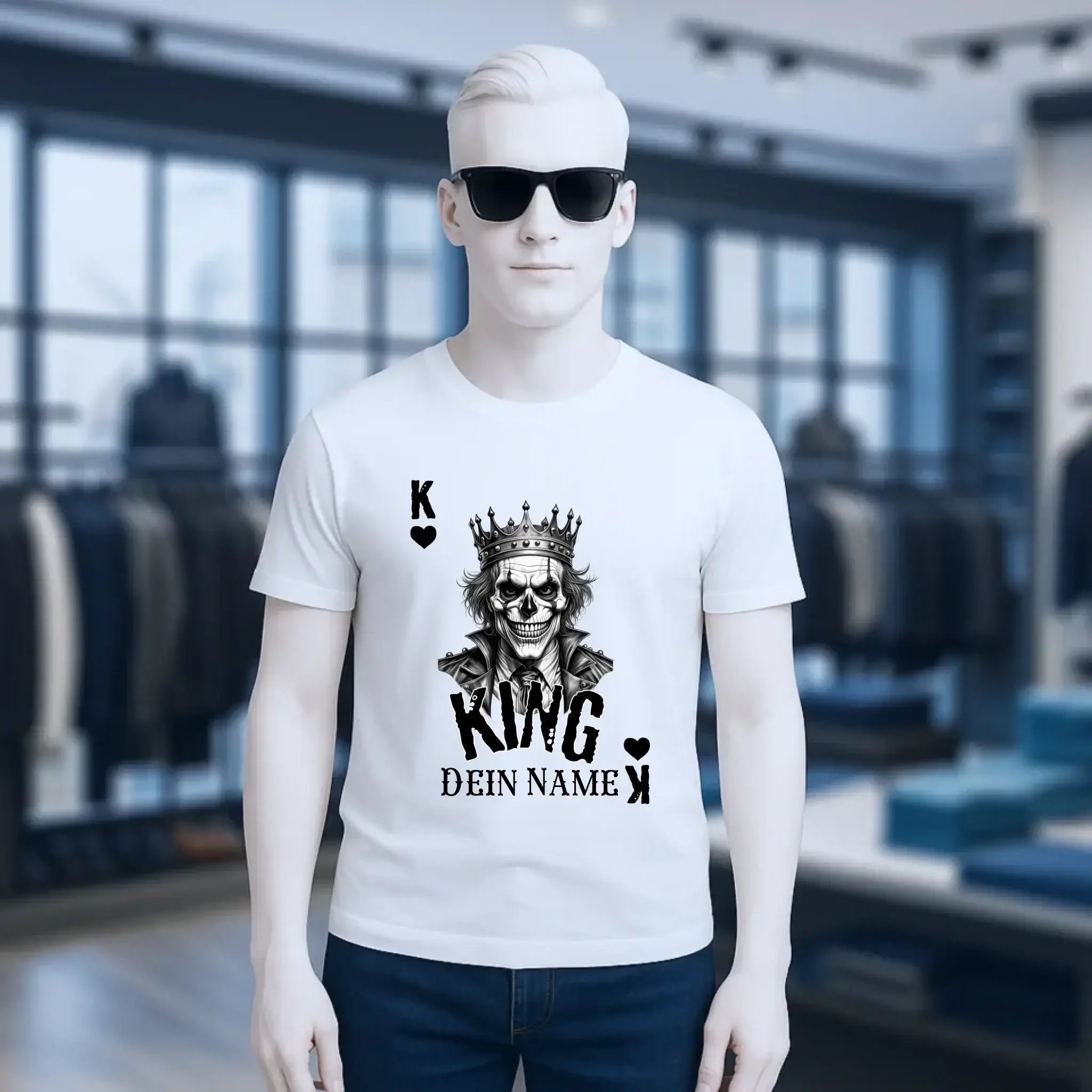 Poker King + dein Name • Unisex Premium T-Shirt XS-5XL aus Bio-Baumwolle für Damen & Herren • Exklusivdesign • personalisiert