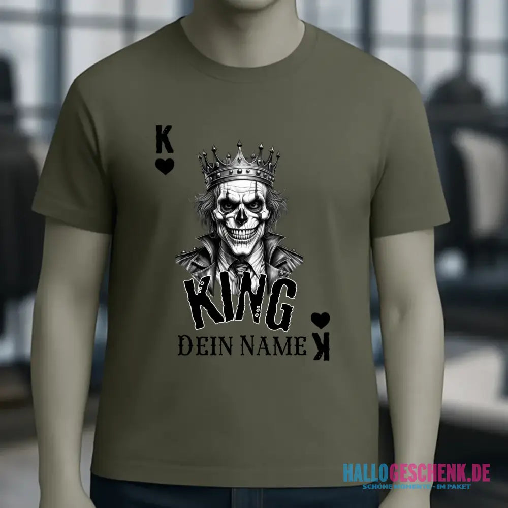 Poker King + dein Name • Unisex Premium T-Shirt XS-5XL aus Bio-Baumwolle für Damen & Herren • Exklusivdesign • personalisiert