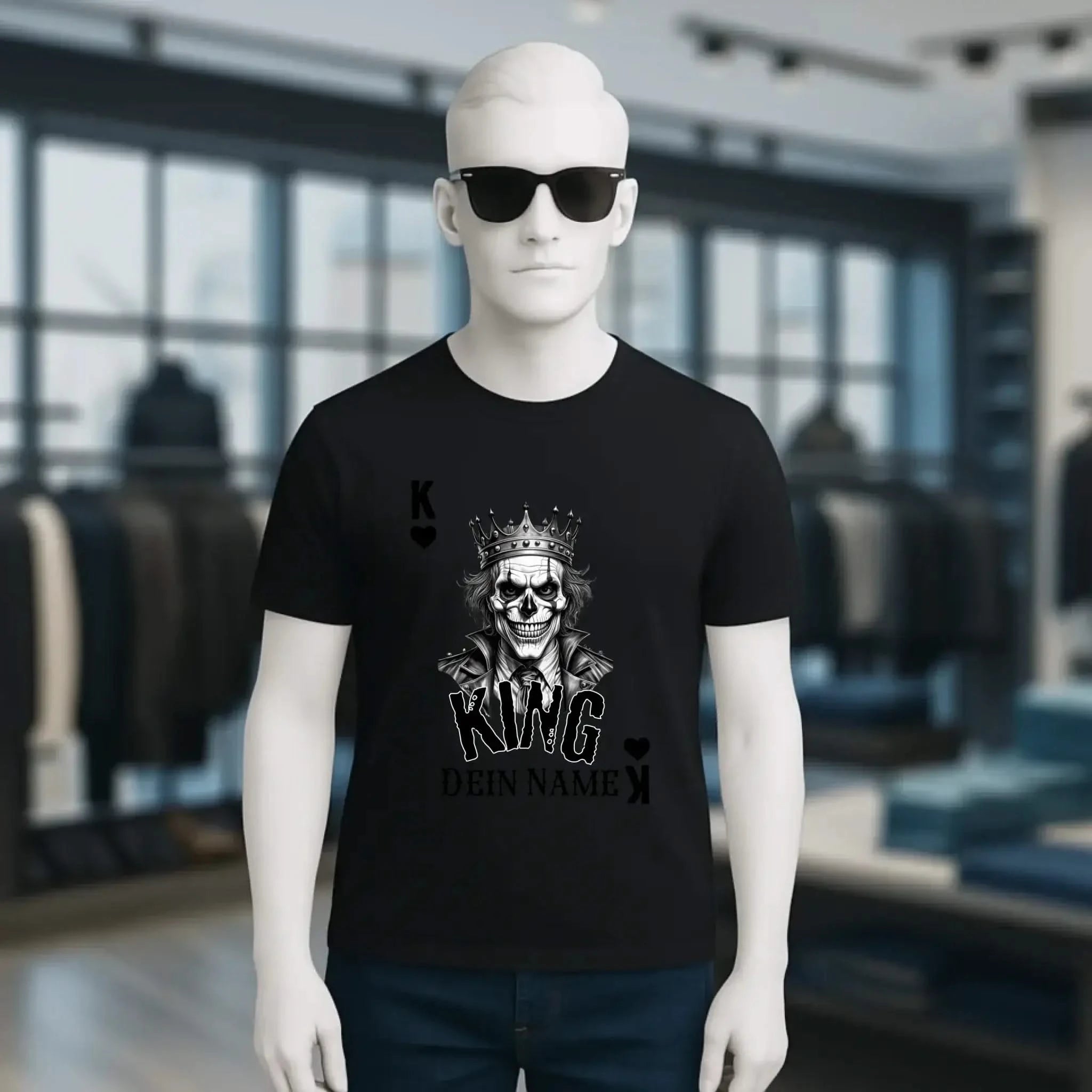 Poker King + dein Name • Unisex Premium T-Shirt XS-5XL aus Bio-Baumwolle für Damen & Herren • Exklusivdesign • personalisiert
