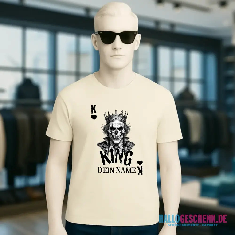Poker King + dein Name • Unisex Premium T-Shirt XS-5XL aus Bio-Baumwolle für Damen & Herren • Exklusivdesign • personalisiert