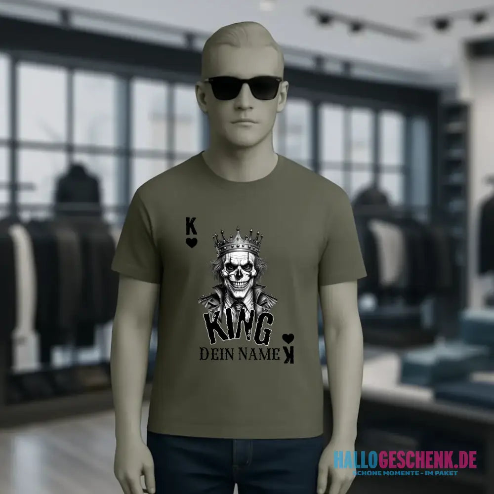 Poker King + dein Name • Unisex Premium T-Shirt XS-5XL aus Bio-Baumwolle für Damen & Herren • Exklusivdesign • personalisiert