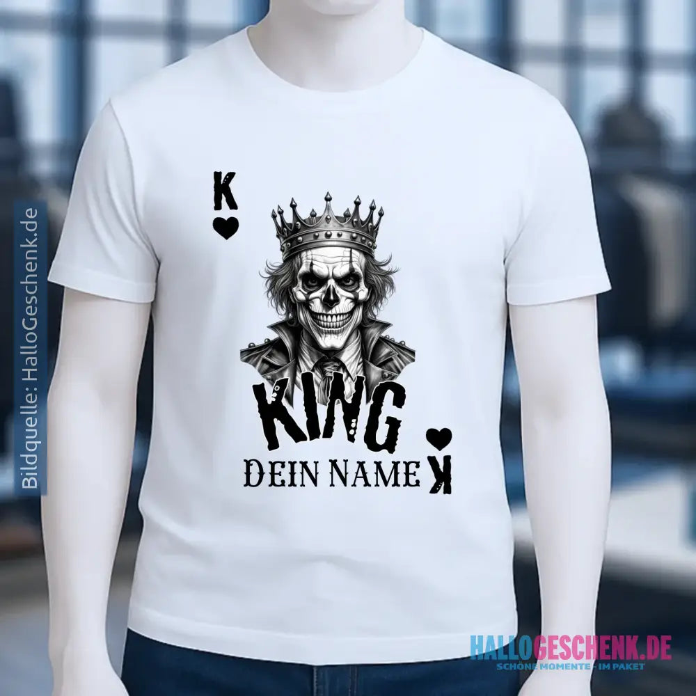 Poker King + dein Name • Unisex Premium T-Shirt XS-5XL aus Bio-Baumwolle für Damen & Herren • Exklusivdesign • personalisiert