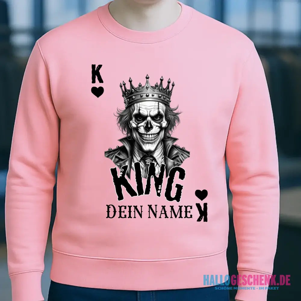 Poker King + dein Name • Unisex Sweatshirt Bio-Baumwolle in 4 Farben XS-3XL • personalisiert