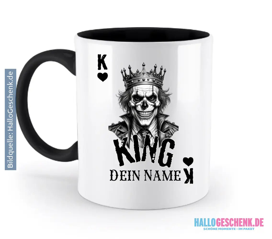 Poker King + dein Name • zweifarbige Tasse spülmaschinengeeignet • Exklusivdesign • personalisiert