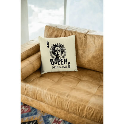 Poker Queen + dein Name • Kissen 40x40 cm • personalisiert