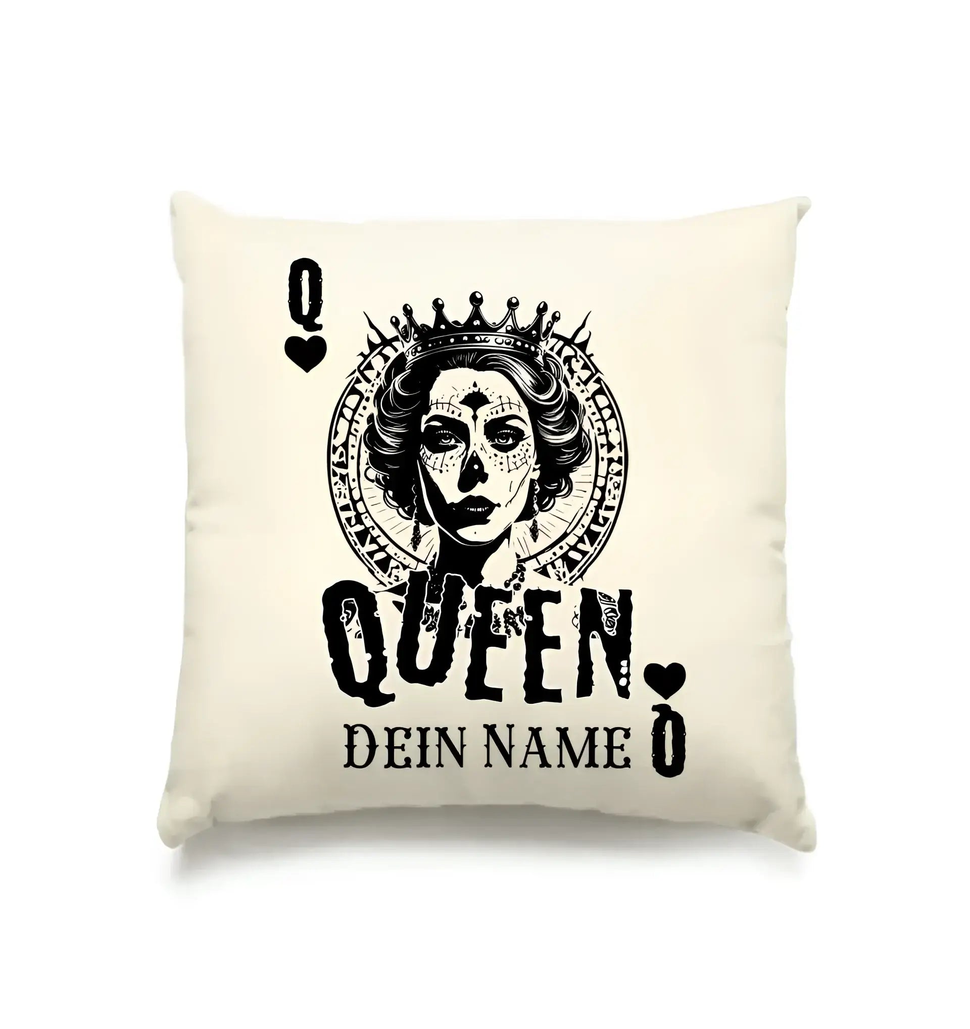 Poker Queen + dein Name • Kissen 40x40 cm • personalisiert