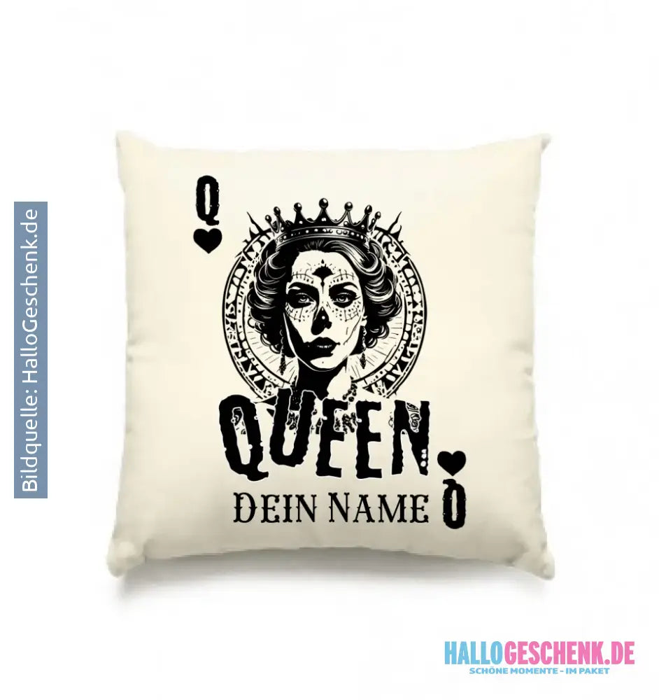 Poker Queen + dein Name • Kissen 40x40 cm • personalisiert