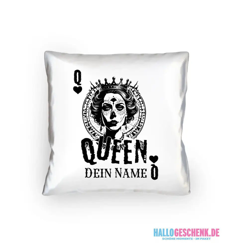 Poker Queen + dein Name • Kissen 40x40 cm • personalisiert