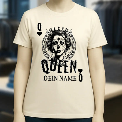 Poker Queen + dein Name • Ladies Premium T-Shirt XS-2XL aus Bio-Baumwolle für Damen • Exklusivdesign • personalisiert