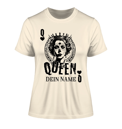 Poker Queen + dein Name • Ladies Premium T-Shirt XS - 2XL aus Bio - Baumwolle für Damen • Exklusivdesign • personalisiert von HalloGeschenk.de