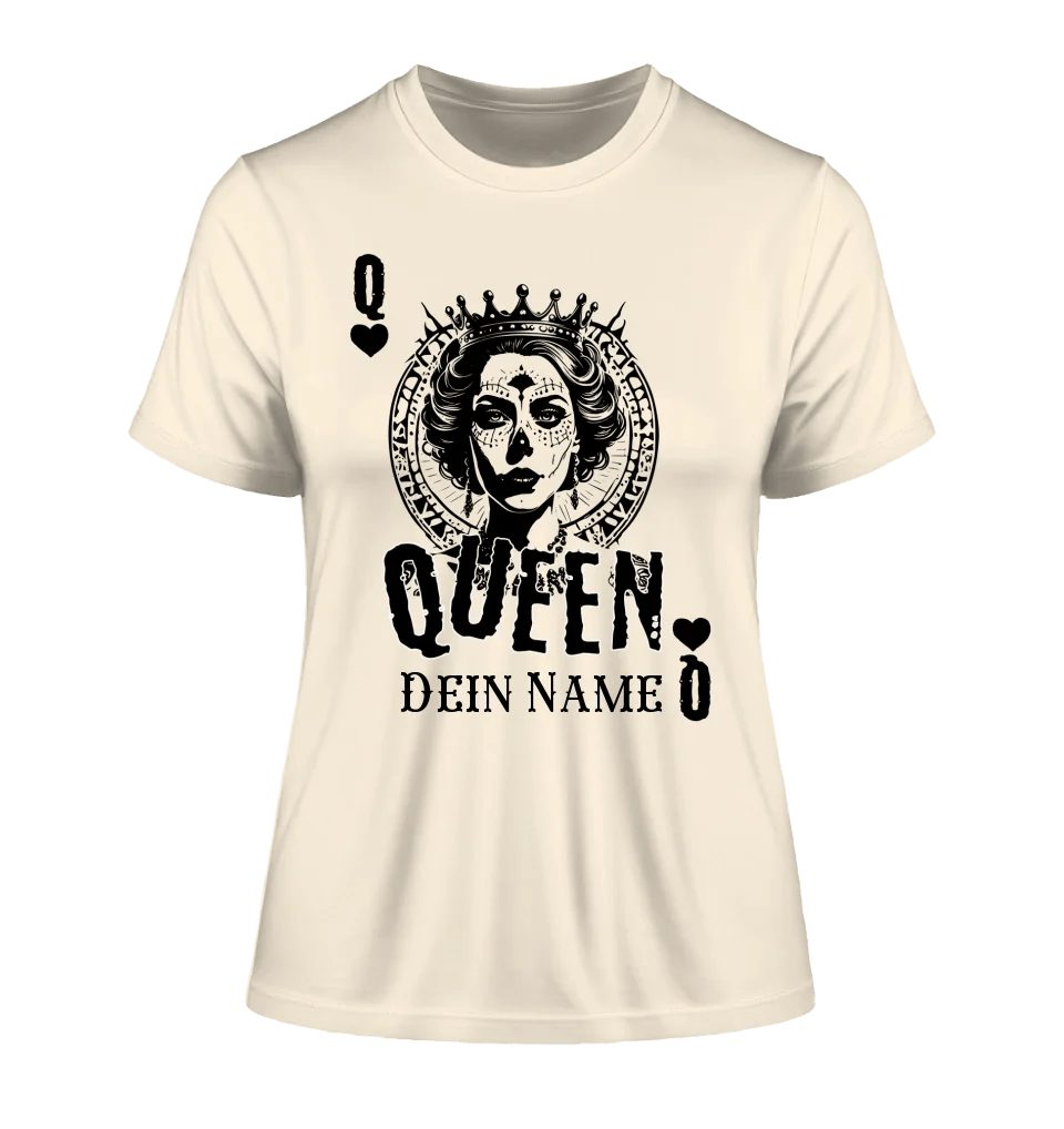 Poker Queen + dein Name • Ladies Premium T-Shirt XS - 2XL aus Bio - Baumwolle für Damen • Exklusivdesign • personalisiert von HalloGeschenk.de