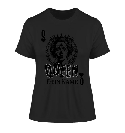 Poker Queen + dein Name • Ladies Premium T-Shirt XS - 2XL aus Bio - Baumwolle für Damen • Exklusivdesign • personalisiert von HalloGeschenk.de