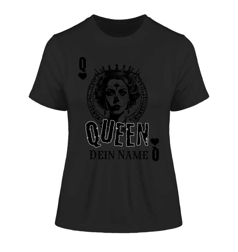 Poker Queen + dein Name • Ladies Premium T-Shirt XS - 2XL aus Bio - Baumwolle für Damen • Exklusivdesign • personalisiert von HalloGeschenk.de