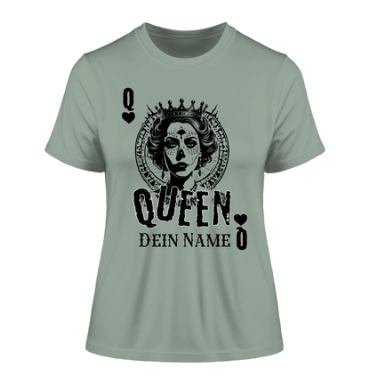 Poker Queen + dein Name • Ladies Premium T-Shirt XS - 2XL aus Bio - Baumwolle für Damen • Exklusivdesign • personalisiert von HalloGeschenk.de