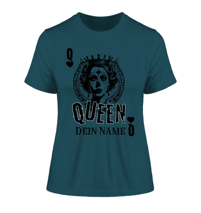 Poker Queen + dein Name • Ladies Premium T-Shirt XS - 2XL aus Bio - Baumwolle für Damen • Exklusivdesign • personalisiert von HalloGeschenk.de