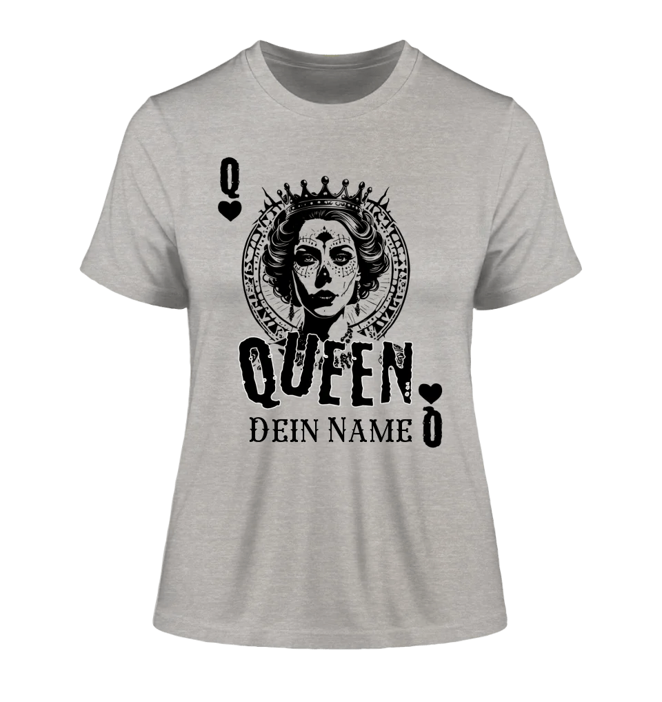 Poker Queen + dein Name • Ladies Premium T-Shirt XS - 2XL aus Bio - Baumwolle für Damen • Exklusivdesign • personalisiert von HalloGeschenk.de