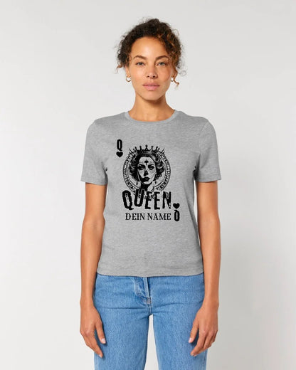 Poker Queen + dein Name • Ladies Premium T-Shirt XS - 2XL aus Bio - Baumwolle für Damen • Exklusivdesign • personalisiert von HalloGeschenk.de