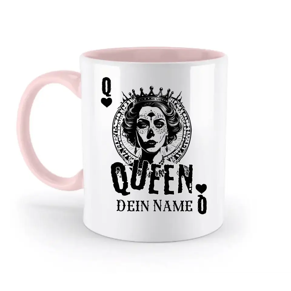 Poker Queen + dein Name • zweifarbige Tasse spülmaschinengeeignet • Exklusivdesign • personalisiert