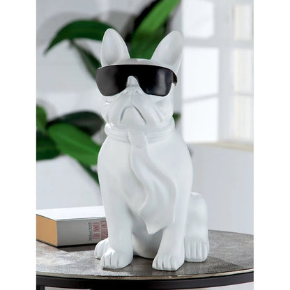 Poly Mops "Cool Dog" sitzend • Skulptur von HalloGeschenk.de