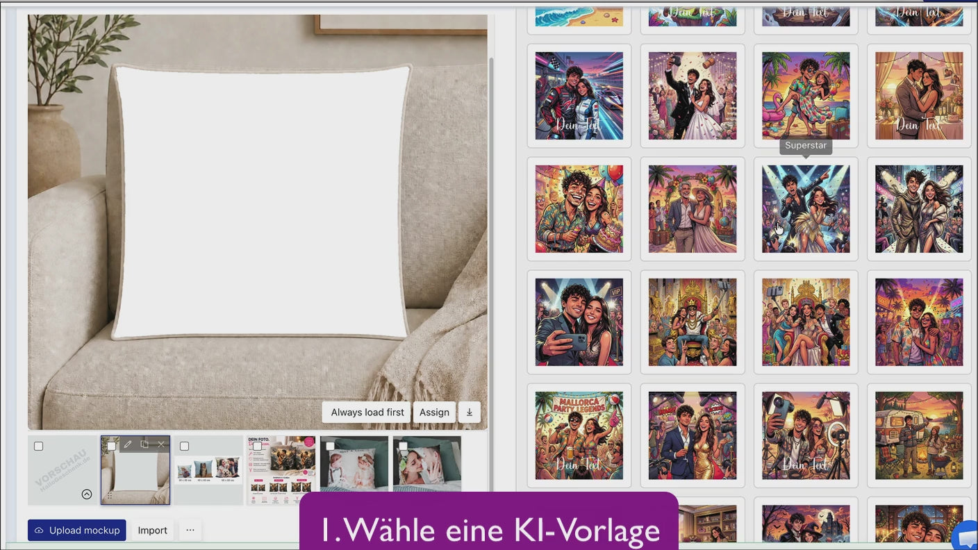 Video laden: Video darüber wie KI-Effekt-Vorlagen bei HalloGeschenk.de funktionieren