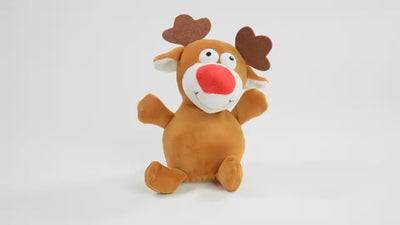 Lustiges Laber-Rentier RUDOLPH, das alles nachplappert • inkl. Batterien • 16x11,5x18,5 cm • Labertier