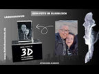 Dein 3D-Foto im Glasblock-Set inkl. Rückwand (Hochkant) • 90x60x60 mm • Lasergravur (personalisierbare Fotogeschenke)