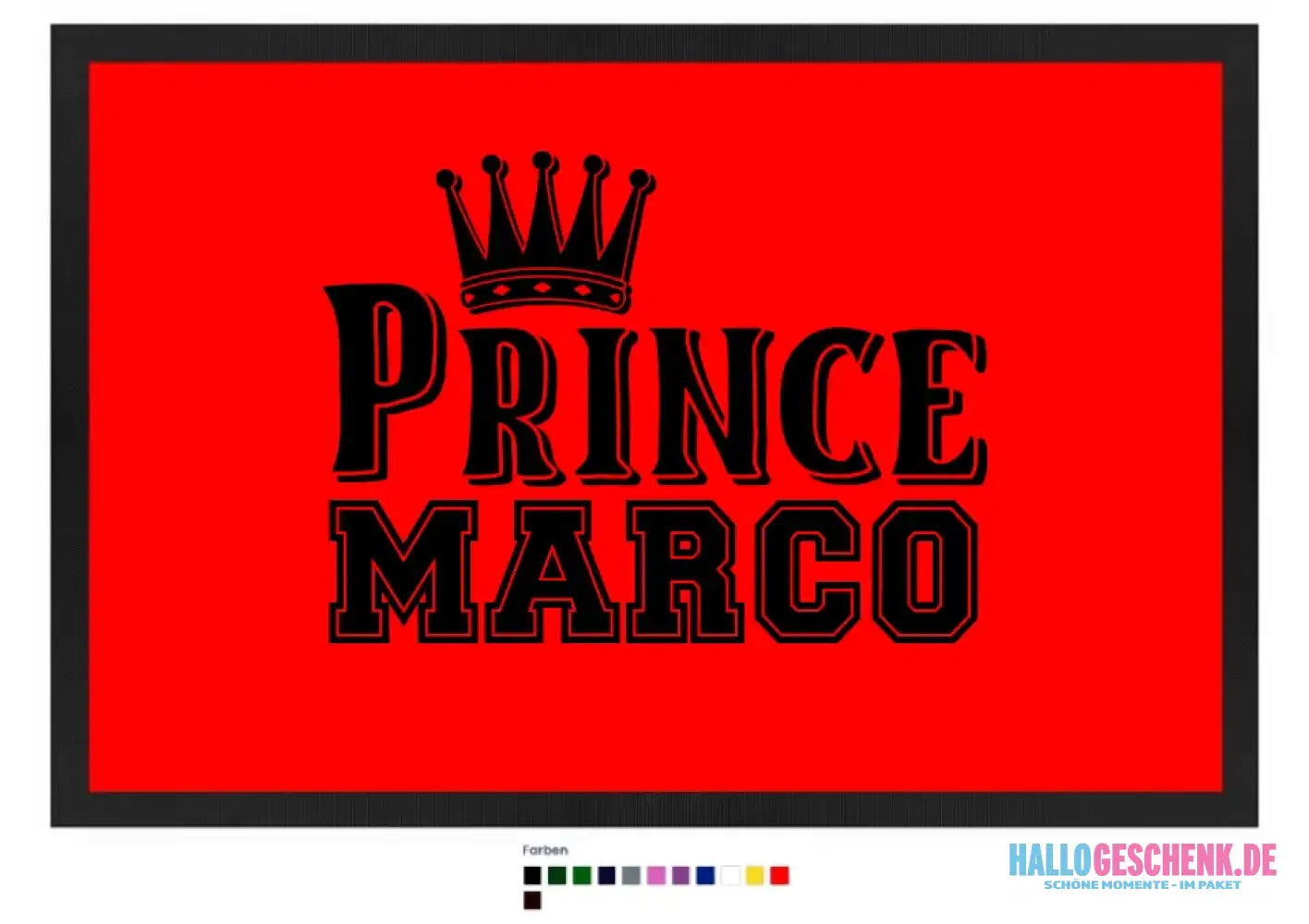 PRINCE + WUNSCHNAME • Fußmatte • Exklusivdesign • personalisiert