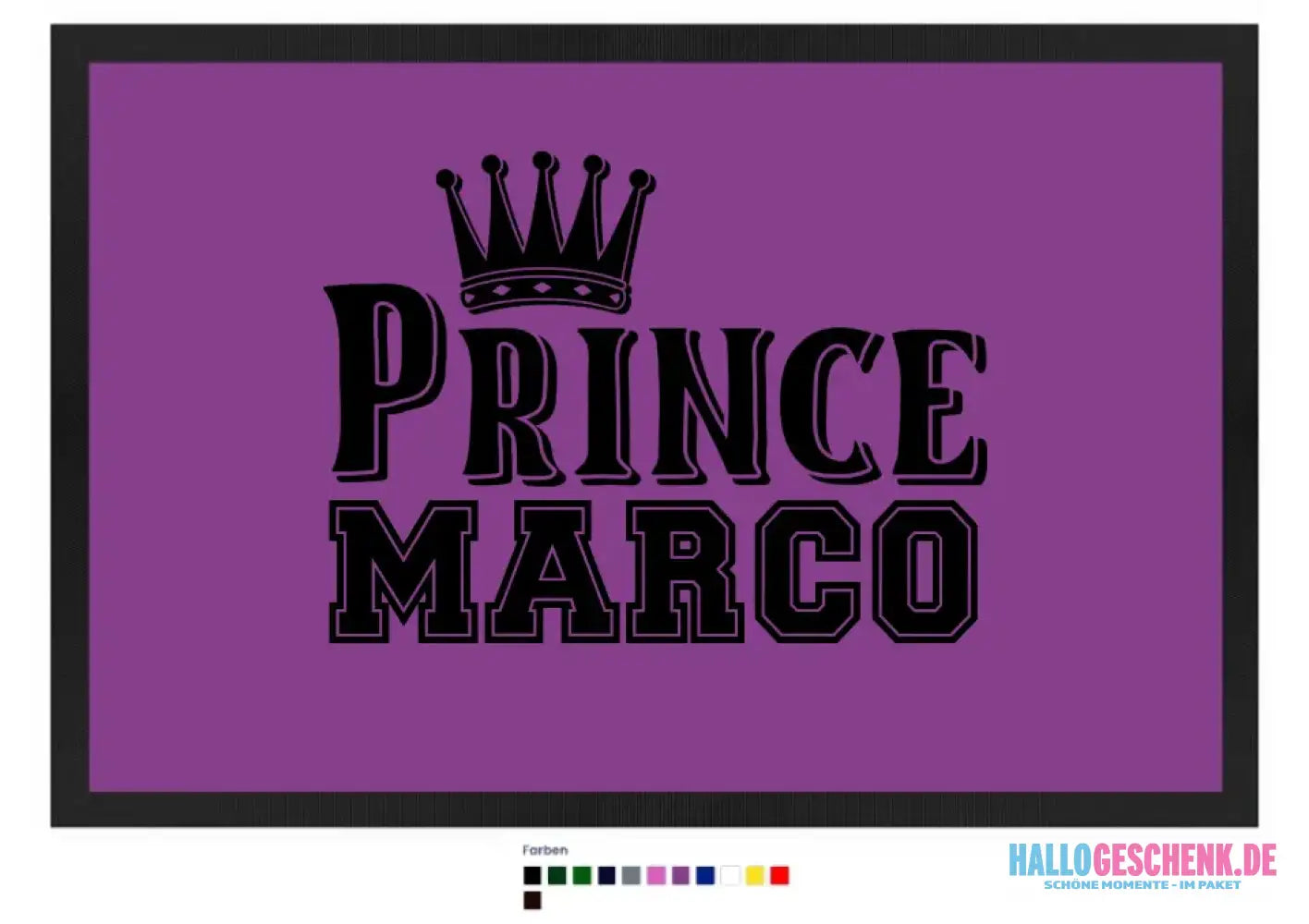 PRINCE + WUNSCHNAME • Fußmatte • Exklusivdesign • personalisiert