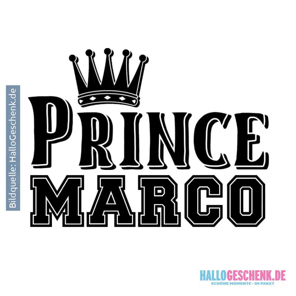 PRINCE + WUNSCHNAME • STICKER 20x20 cm (Aufkleber) • personalisiert - ausgestanzter Sticker 20x20 cm (Aufkleber)