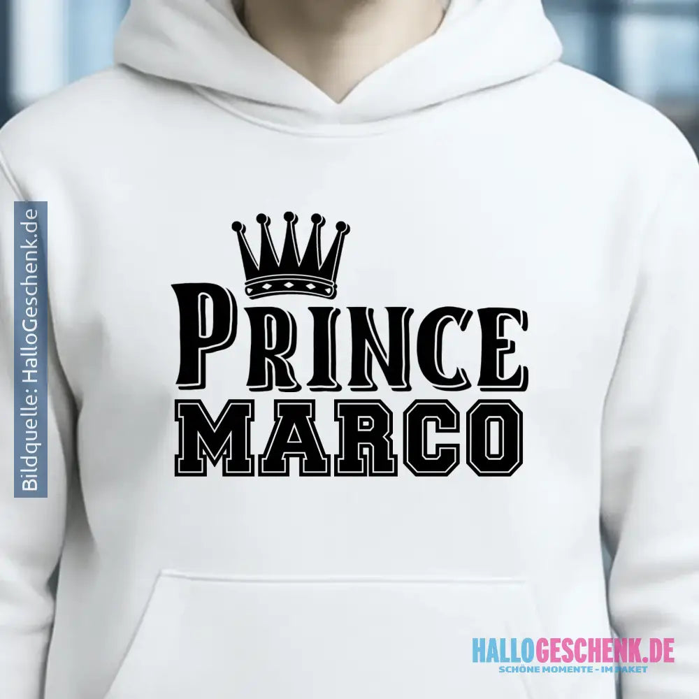 PRINCE + WUNSCHNAME • Unisex Premium Hoodie XS-5XL aus Bio-Baumwolle für Damen & Herren • Exklusivdesign • personalisiert