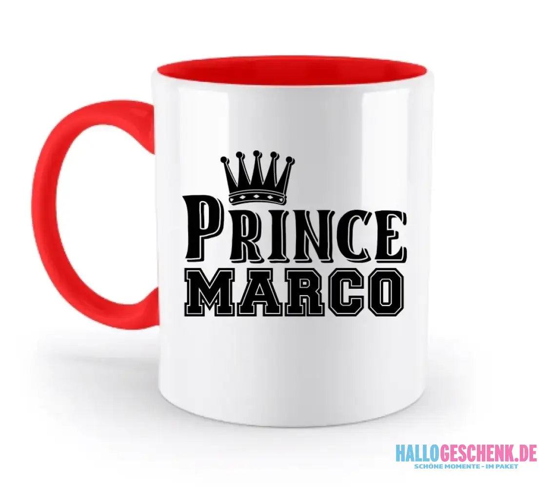 PRINCE + WUNSCHNAME • zweifarbige Tasse • Exklusivdesign • personalisiert