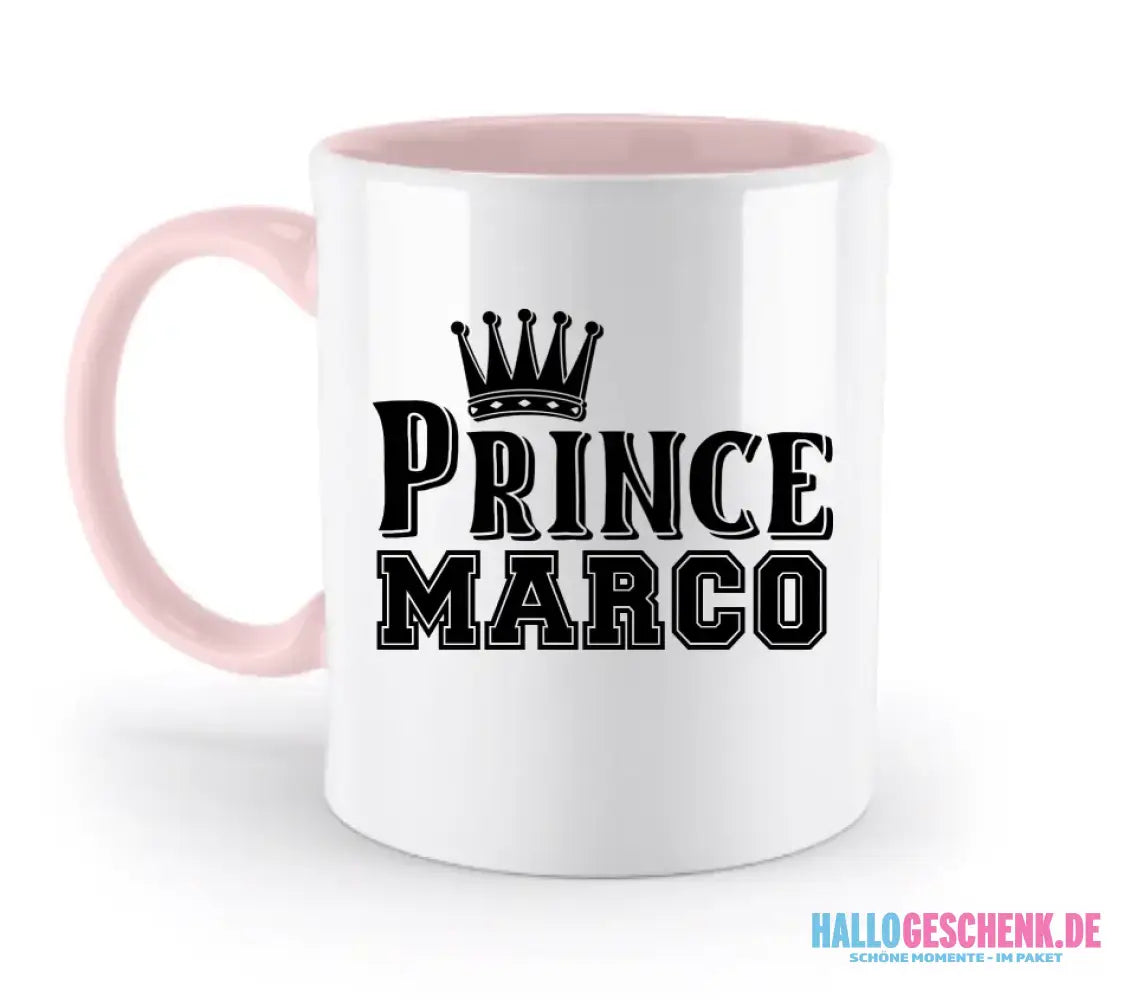 PRINCE + WUNSCHNAME • zweifarbige Tasse • Exklusivdesign • personalisiert