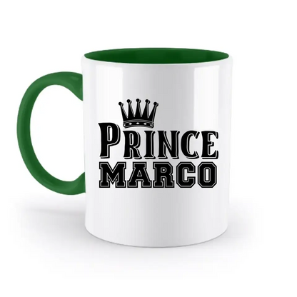 PRINCE + WUNSCHNAME • zweifarbige Tasse • Exklusivdesign • personalisiert