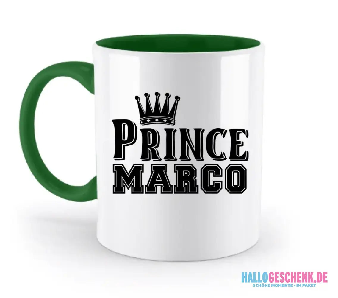 PRINCE + WUNSCHNAME • zweifarbige Tasse • Exklusivdesign • personalisiert