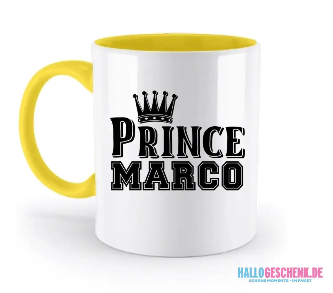 PRINCE + WUNSCHNAME • zweifarbige Tasse • Exklusivdesign • personalisiert